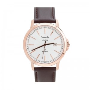 Alexandre Christie AC 1014 Rosegold White Leather Man MDLRGSL